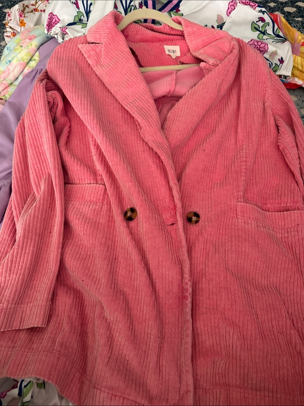 BiBi Pink Corduroy shacket